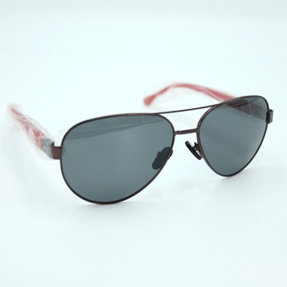 Champion Aviator Sunglasses CU6061 Black Gray Polarized Lens 58mm Red Metal